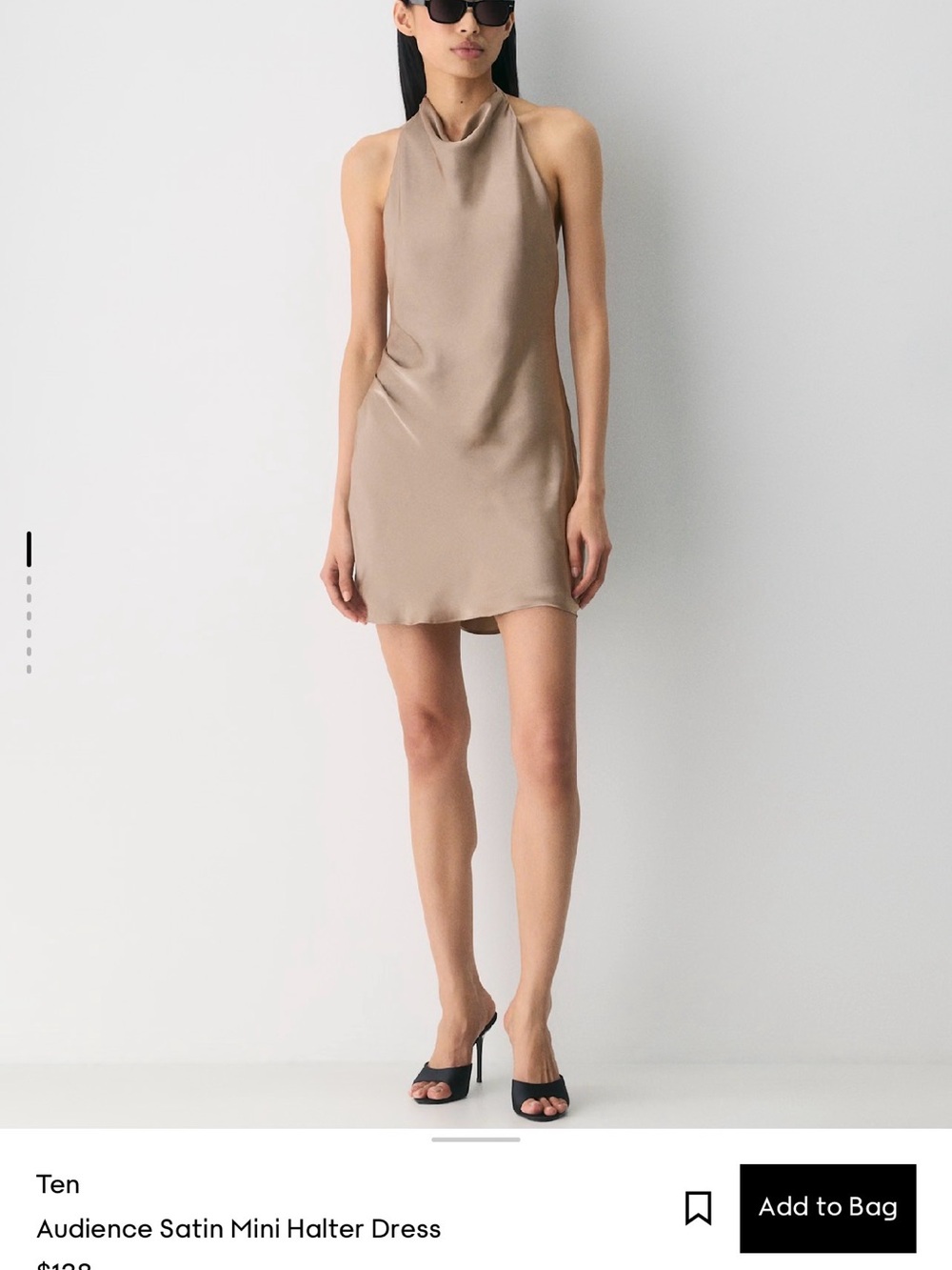 ARITZIA small nwts 
Audience Satin Mini Halter Dress